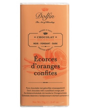 Tablette de chocolat noir 60pourcent  et  écorces d'oranges confites - Dolfin